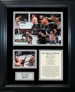 Memorabilia Marco Max Holloway BMF Championship vs Justin Gathje UFC 300 Laser Engraved Facsimile Signature