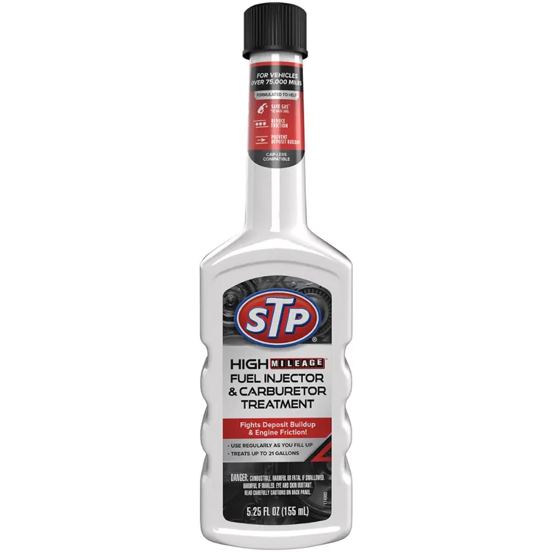 12x Stp Fuel Injection & Carb Cleaner High Mileage - Engine Treatment Performance Improver Automotive Maintenance Gas Additive Liquid System De-Gunk Cleaning Supply Professional Grade Mechanic Car Care Fluid Bulk Bundle Wholesale 5.25oz 12ct
