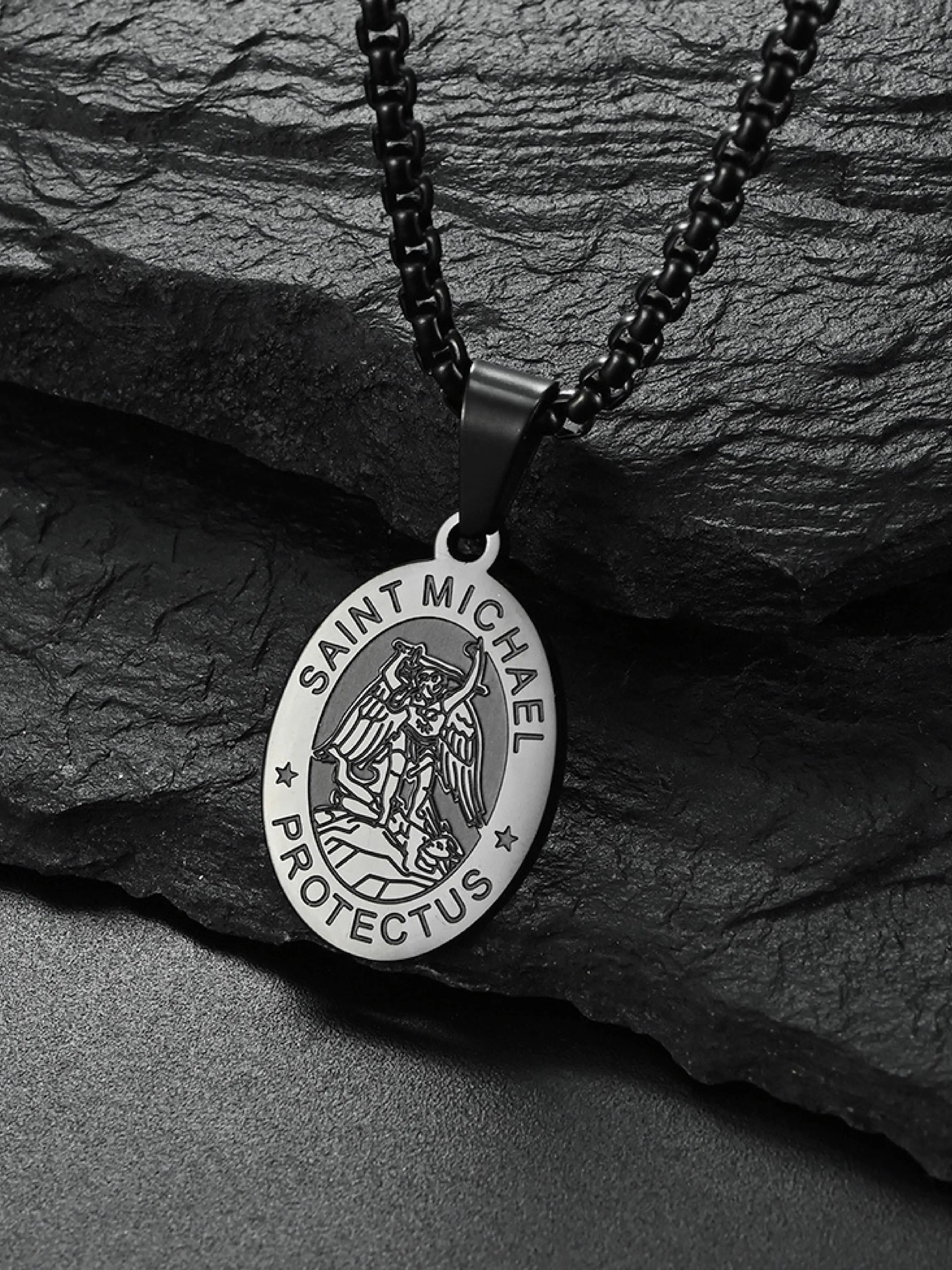 Saint Medal Necklace for Men and Boys, 24 Inch Religious Gift, Features Saint Michael, Christopher, Jude, Benedict, Joseph, Anthony, Religious Symbols, Modern Versatile Accessories