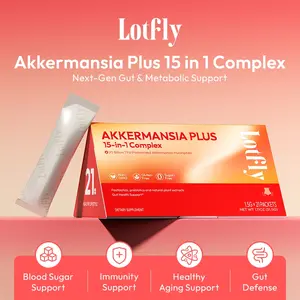 LOTFLY Akkermansia Plus | 20B Akkermansia 15-in-1 Complex | Supports Gut Health, Immunity & Healthy Blood Sugar