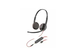 Poly Blackwire C3225 Headset - Microsoft Teams Certification - Stereo - Mini-phone (3.5mm), USB Type C - Wired - 32 Ohm - 20 Hz - 20 kHz - Over-the-head, Over-the-ear - Binaural - Supra-aural - 7.45 f