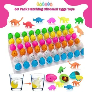 60 Pack Hatching Dinosaur Eggs Toys, Easter Egg Fillers for Kids, Dino Party Favors, Grow in Water Dino Eggs, Goodie Bag Stuffers, Classroom Prizes