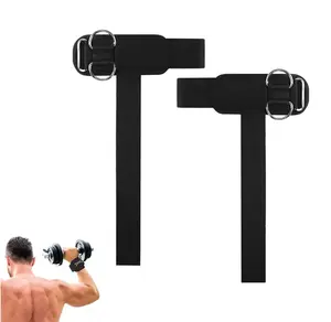 Wrist Straps for Weightlifting Deadlifting, Gym Lifting Straps with D Rings for Cable Machine Workout, Free-Weight,Snatches,Pull-Ups, Weight Lifting Wrist Wraps for Men Women