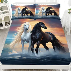 Bed Sheet Set (1 Fitted Sheet + 2 Pillowcases), Modern Style, Suitable for Dorms, Bedrooms, Hotels, All Seasons, No Fillers, Bed Sheets Set