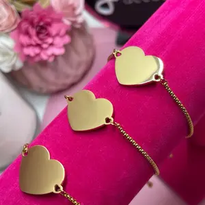 Portrait big heart charm bracelet