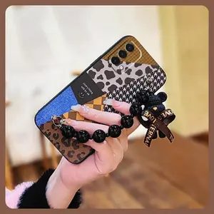 soft case Simplicity Phone Case For OnePlus Nord N200 5G/1+Nord N200 5G Bear bracelet Dirt-resistant Back Cover Black pearl pendant Waterproof Cartoon protective case cute