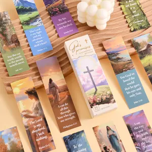 Bible Paper Bookmark with Full Scripture 50Pcs Bible Verse Religious Nature Bookmark for Men Scripture Bookmark for Book Lover Christian Book Marker Church Christmas Gift for Men Women
