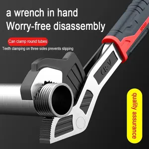 Plumber's Choice: Heavy Duty Multifunctional Self-locking Wrench (6/8/10/12 Inch) - Quick Opening Adjustable Ratchet Wrench for Water Heating Pipes, Valves, and Faucet Repair