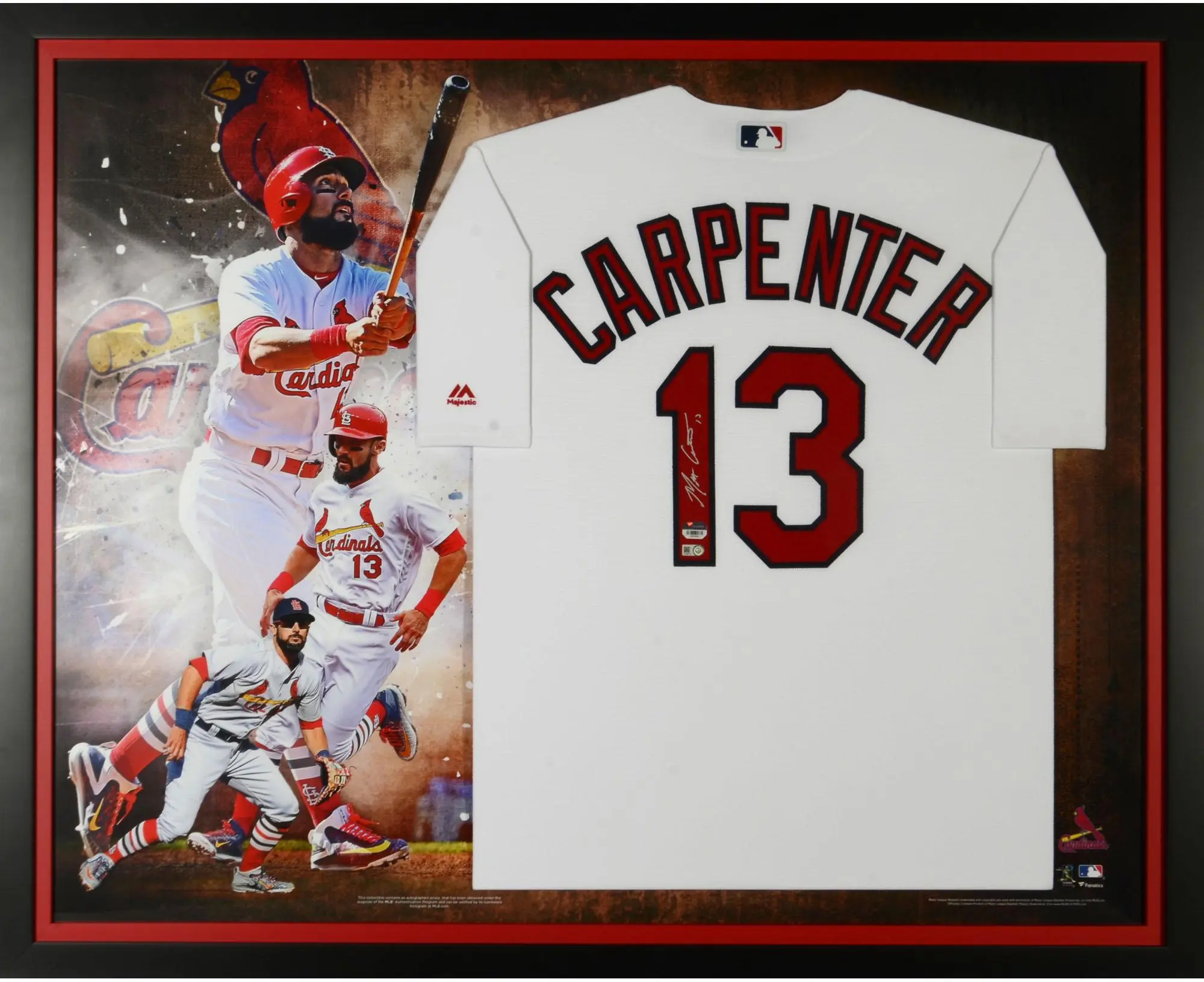 Matt Carpenter St. Louis Cardinals Framed Autographed Majestic White Replica Jersey Collage - Fanatics Authentic Certified