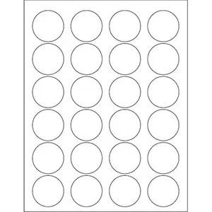 212 MAIN Circle Shape Laser Labels, 1.625 in., 2400-Count Pack, Laser Printer Compatible, Permanent Adhesive