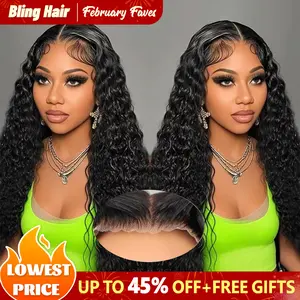 Bling Hair 6x4 Glueless Lace Front Wig 100% Human Hair 180% Density Loose Deep Wave Pre Cut Pre Plucked Hair Line HD Lace Closure Wig For Women Natural Look Easy to Apply TikTokShopHolidayHaul