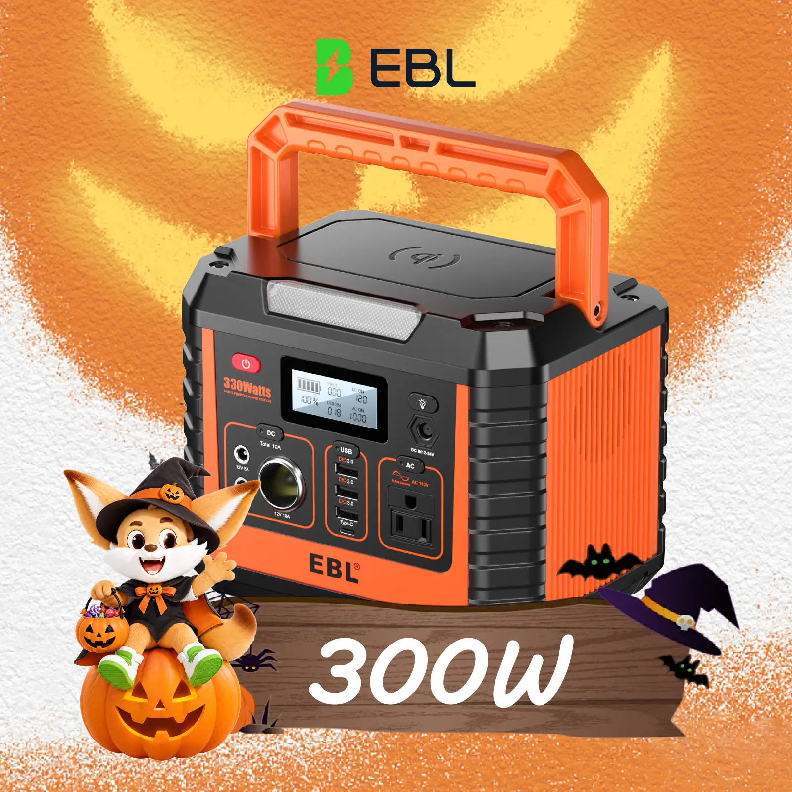 EBL 300W Portable Power Station - 300Wh Battery System Power Supply, Pure Sine Wave AC Off-Grid Inverter, 9-Device Charging, Lightweight Outdoor Gadget for Camping, Home Backup, Outdoor Gadgets, Battery System Power Supplies, for Hurricane,techvibes