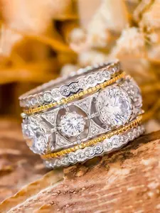 1 PC Pretty Cubic Zirconia Ring For Women For Wedding Engagement Anniversary Party Jewelry Valentine's Day Gift