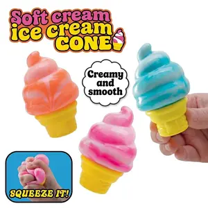 Ice Cream Squeeze Squishy, Ice Cream Cone Squishy, Slow Rise Sensory Fidget Toy, Easter Basket Stuffers Party Favors Summer Sensory Stress Relief