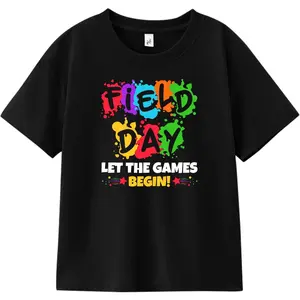 Field Day Shirt for Kids Boys Girls, Team Matching Sports Tee Game Tee, Combed Cotton