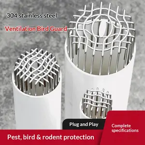 304 Stainless Steel Mouse Proof Bird Net Cover, Bathroom Ventilation Hole PVC Filter, Suitable for Drain Pipe Oil Smoke Outlet, Bathroom Fixture Accessories