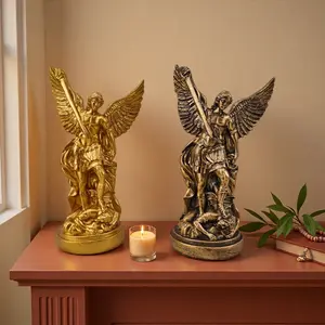 Saint Michael Angel Home Decor Figurine, 8.5 Inch Creative Decorative Ornament for Living Room and Study, Enhance Space Art Atmosphere, Religious, Gift