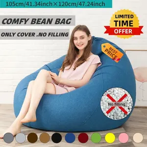 Lazy Boy Bean Bag Cover Only, Portable Hammock Design, Side Pocket & Handle, Durable Fabric, Indoor Outdoor Use, 11 Colors Available, Beanbag Lazy Sofa