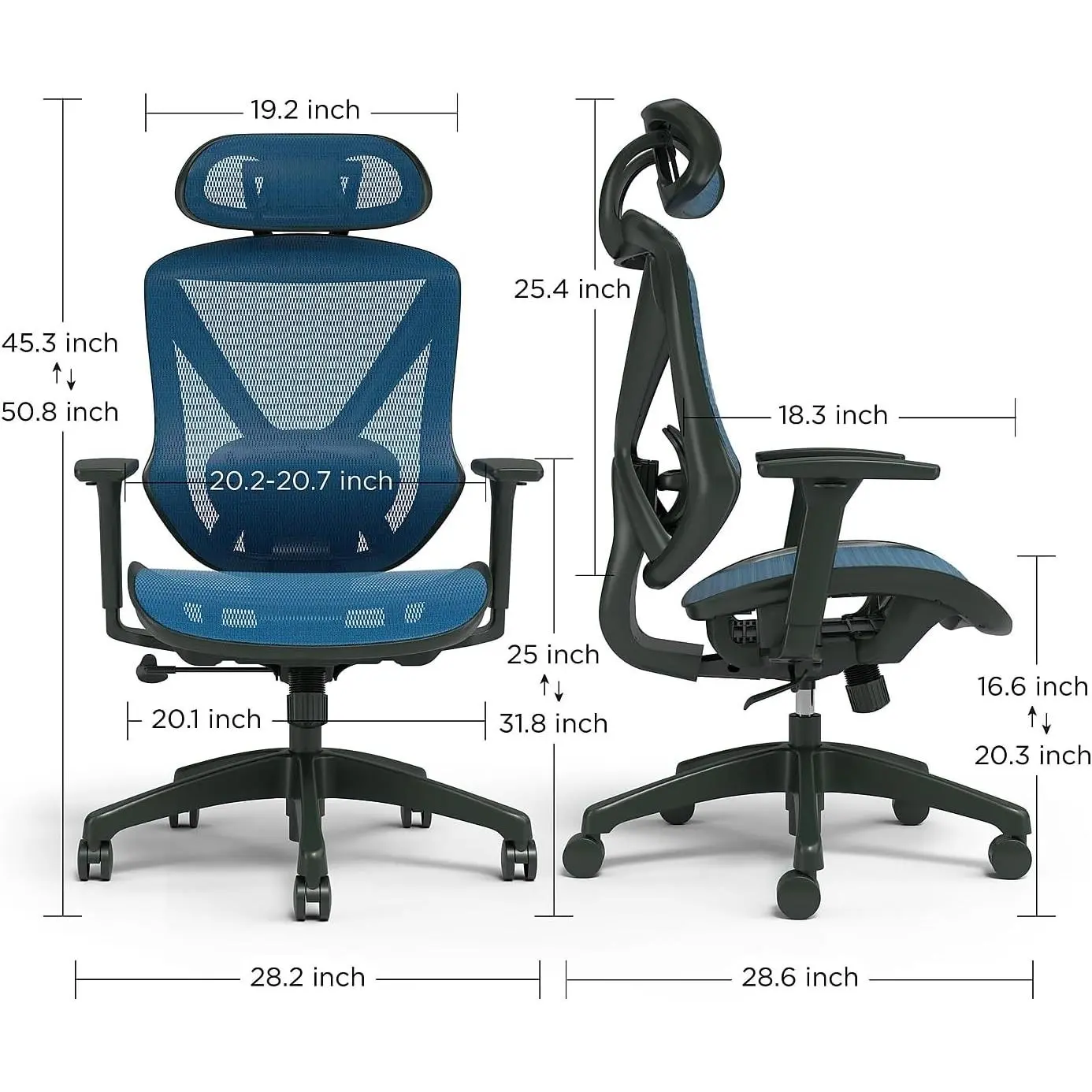 STAPLES Dexley Ergonomic Mesh Swivel Task Chair, Blue (UN59375)