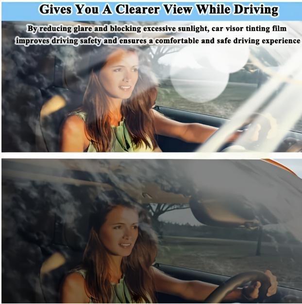 Fit Front Windshield Window Film - 5% Light Transmittance PVC UV Protection & Glare Reduction, Sun Shield & Heat Filtering Car Accessories for Most Vehicles, Tinted Appearance | Durable Adhesive