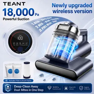【DealsForYouDays】Teant Upgrade Mattress Vacuum Cleaner, 18kPa Suction, 33000 RPM Tapping, UV & Ultrasonic Dust Mite Removal, Dust Sensor, Aroma Tablet, Pet Hair Cleaner for Bed, Sofa, Handheld Vacuum Cordless, Wireless Vacuum,summerwins
