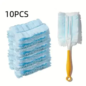 Replacement Dust Brush Head with Handle, Duster Brush, 10pcs Household Dust Brush Head Replacement, Cleaning Tools for Laundry Room, Furniture, Car, Keyboard