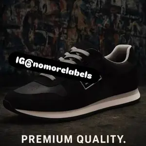 NoMoreLabels Premium Quality Sneakers - Black & White Lace-Up Shoes for Men and Women