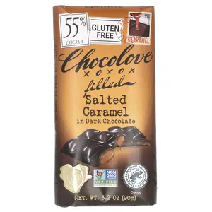 Chocolove Filled Salted Caramel in Dark Chocolate, 55% Cocoa, 3.2 oz (90 g)