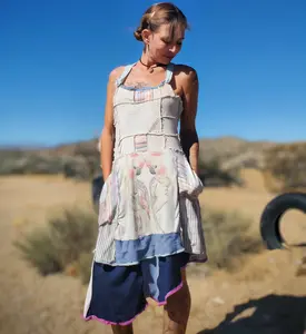 "Patchwork & Pockets" Jumper Apron Dress