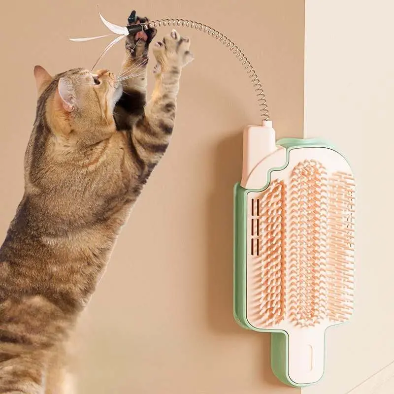 Cat Self Grooming Brush, Popsicle-Shaped, Corner Massage Comb, Cat Scratcher furminator  brush cat  grooming  kit