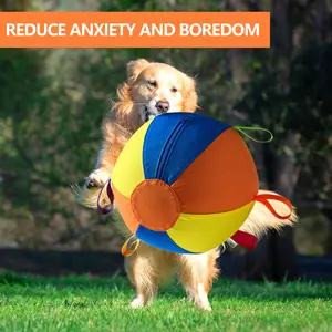 Reinforced Herding Ball for Large Dogs - Aggressive Chewer, Chew Proof Mental Enrichment Fetch Toy - Heavy Duty Outdoor Race Toy for German Shepherd, Golden Retriever, Border Collie Fun, Aggressive Chewer Balls, Chew Proof Balls