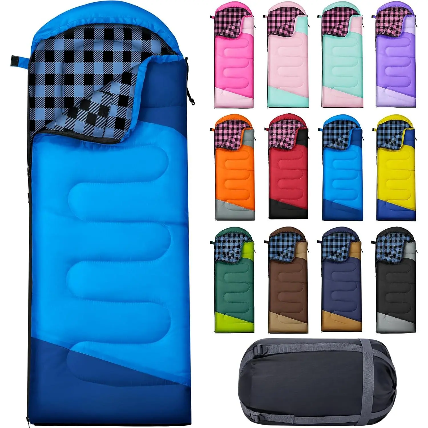 Sleeping Bags for Adults, Lightweight and Machine Washable, Water Resistant Backpacking Camping Sleeping Bag for Warm Cold Weather, Camping Essentials for Hiking Travel