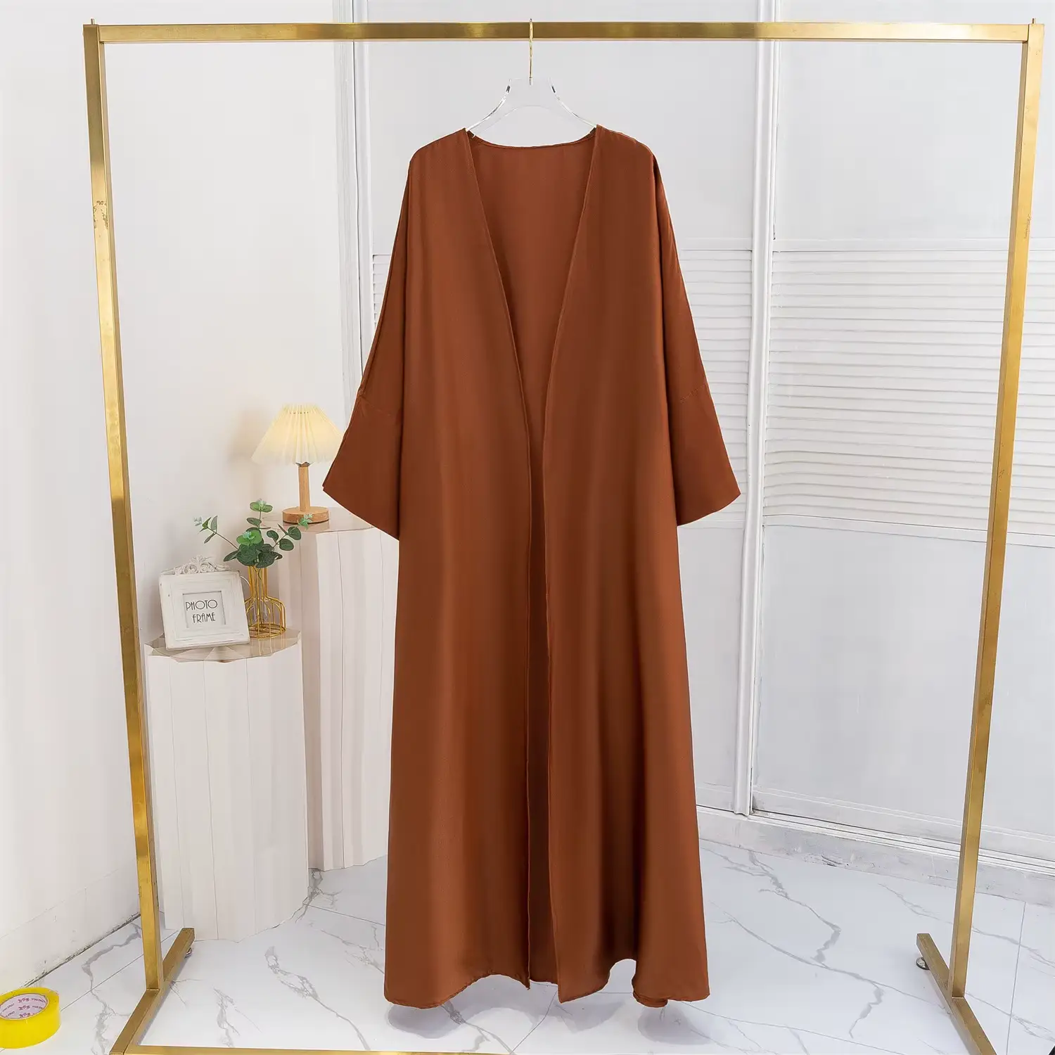 Open Front Abaya Long Sleeve Ramadan Maxi Length Dress Satin Abaya Women's Clothing Muslim Cardigan Abayas Out Kaftan Batwing Abaya Women Jilbab XIBUS