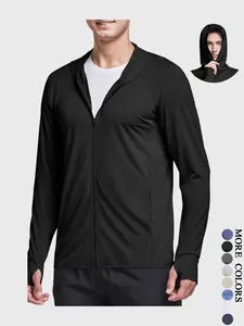 Men's Premium Sun Protection Hooded Jacket | Full Zip Up Lightweight Breathable Quick Dry 4-Way Stretch UPF 50+ Outdoor Hiking Fishing Coat#SummerVibes