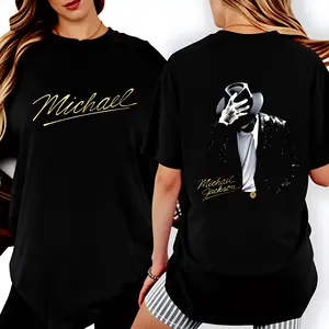 100 Percent Cotton Casual Streetwear Style T-Shirt Michael Jackson Dance Pose And Signature Design Summer Wear Gift For Music Fans And Fashion Lovers #   Michael Jackson #   Jaafar Jackson #   biopic #   music legend