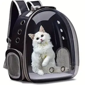 Transparent Breathable Cat Backpack, PVC Portable Pet Transport Box, Ventilated Holes, Durable and Lightweight, Perfect Gift for Pet Lovers