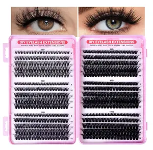 Lashes Clusters Eyelashes Lash Clusters Extensions Kit Eyelash Extension Kit Eye Lashes, Lash Extension Kit Lashes Clusters KitWispy Manga Lashes, Individual Lashes Eyelash Extension Lashes Halloween Makeup 30D40D50D60D80D100D, D Curl 8-16mm Mixed Length