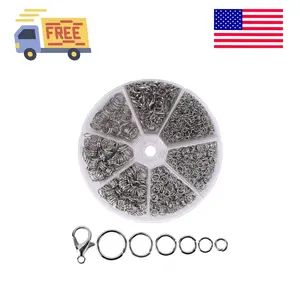 Open Jump Rings, Silver, 1014 pcs, 6 Sizes Open Jump Rings