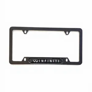 3D Infiniti Black Stainless Steel License Plate Frame | Domed Logo Rust-Proof Car Decor Gift