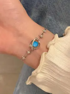 Planet Bracelet, featuring a dazzling night sky pendant, crafted from high-quality copper and 925 sterling silver extension chain.Perfect Gift For Daughter And Mother