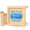 Peel Plate [5-Pack] 75 Servings Total [9.5in X 9.5in] - 1 Month Supply of Reusable Paper Plates Microwavable Peelware
