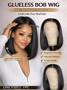 13x4 Lace Front Bob Wig Heat Resistant Synthetic Hair Body Wave Short Bob Wig Glueless Ready To Wear Wig Natural Hairline for Women Beginner Friendly Wigs