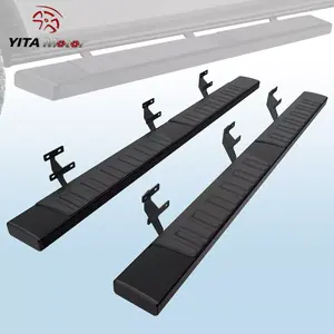 YITAMOTOR 6 inch Running Boards for 2015-2025 Ford F-150 Super Crew Cab Pickup 4-Door & 2017-2024 Ford F-250 F-350 Super Duty Crew Cab Black Textured Aluminum Side Steps Nerf Bars