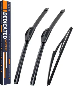 Replacement for Nissan Pathfinder 2013-2021, Rogue 2014-2023 Silent Wipers - Front and Rear Windshield Wipers 26"/17"+12" Full Blade Set (3 Pack) J/U HOOK