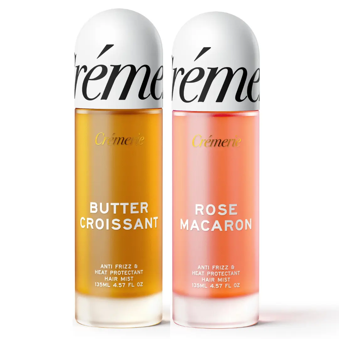 Cremerie Patisserie Duo | Rose Macaron + Butter Croissant Hair Mists | Heat Protectant & Anti Frizz