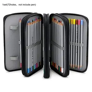 Portable Oxford Color Pencil Case, 72-Hole Waterproof Pencil Holder with Zipper, Large Capacity Multi-Layer, Ideal for Students and Artists, Coloring Supplies