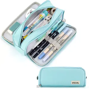 Large Capacity Pencil Case 3 Compartment Bag, Office Supplies, Stationery Supplies, School Classroom Supplies, Ideal for School Teenagers Boys Girls, Durable Storage Organizer