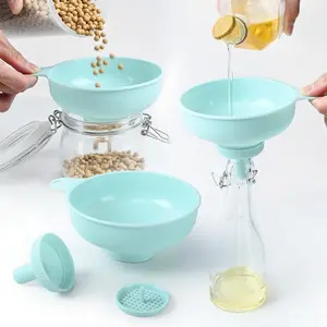 Plastic Wide and Narrow Mouth Funnel with Large Diameter, No Mess Funnel, Multi-Functional Kitchen Tool for Jam Oil Liquor Transfer, Easy to Use