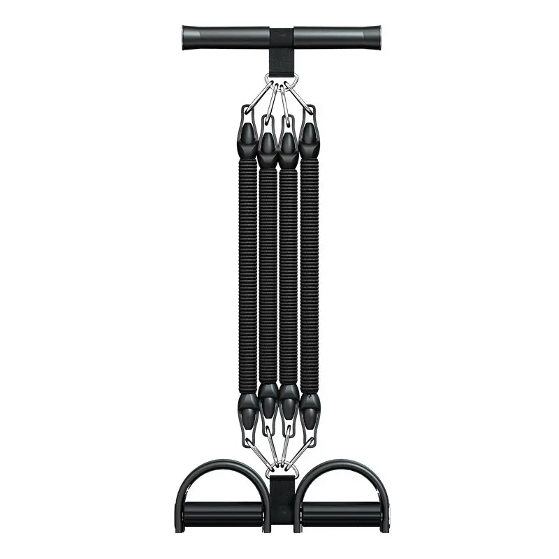 Lonshine L10 Upgrade Functional 4-Tube Adjustable Resistance Pedal Bands - Compact Strength Train Kit with Handles, Ankle Straps, Stirrup Puller for Core & Leg Foot Pedals Workouts