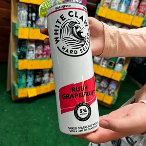 20 oz stainless steel Grapefruit white claw tumbler with 3D topper